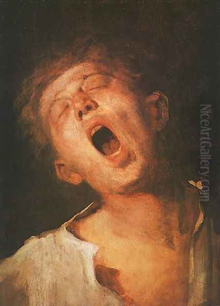 Yawning Apprentice (Asito inas) 1869 Oil Painting by Mihaly Munkacsy