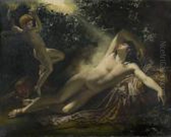 Le Sommeil D'endymion Oil Painting by Anne-Louis Girodet de Roucy-Triosson