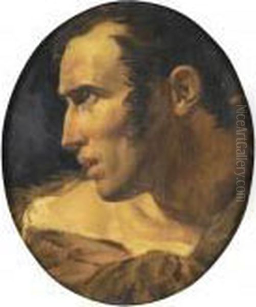 Head Of A Young Man Oil Painting by Anne-Louis Girodet de Roucy-Triosson