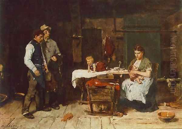 Biboulous Husband 1872 73 Oil Painting by Mihaly Munkacsy