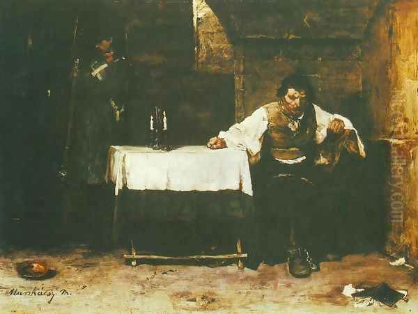 Condemned Cell (The Convict) 1869 72 Oil Painting by Mihaly Munkacsy