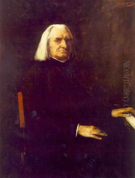 Portrait of Franz Liszt 1886 Oil Painting by Mihaly Munkacsy