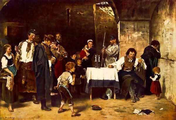 The Condemned Cell II 1880 Oil Painting by Mihaly Munkacsy