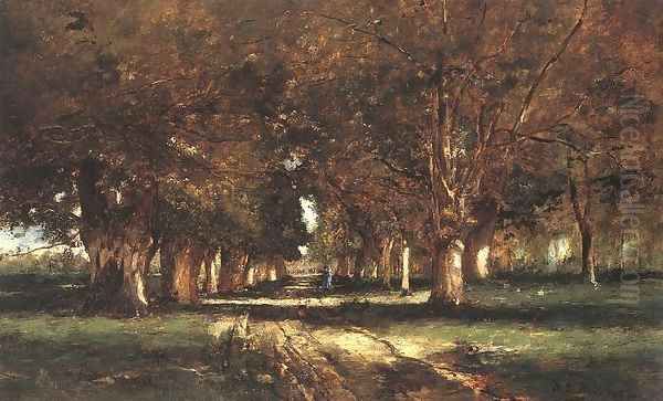 Line of Trees 1886 Oil Painting by Mihaly Munkacsy