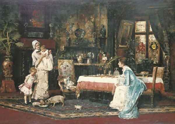 The Two Families Oil Painting by Mihaly Munkacsy