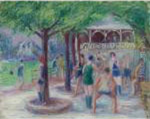 Bathers At Play, Study #2 Oil Painting by William Glackens