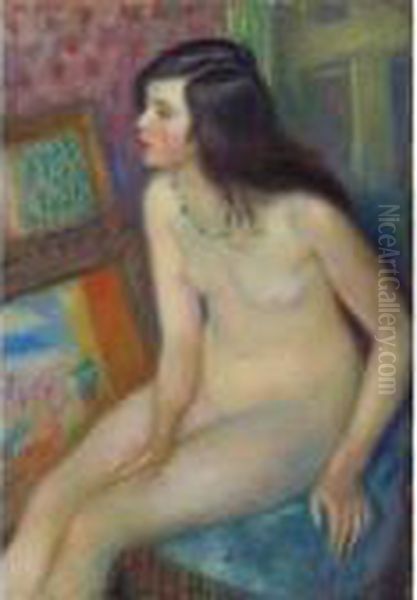 Temple Gold Medal Nude Oil Painting by William Glackens