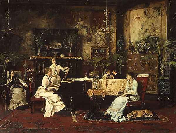 The Music Room 1878 Oil Painting by Mihaly Munkacsy