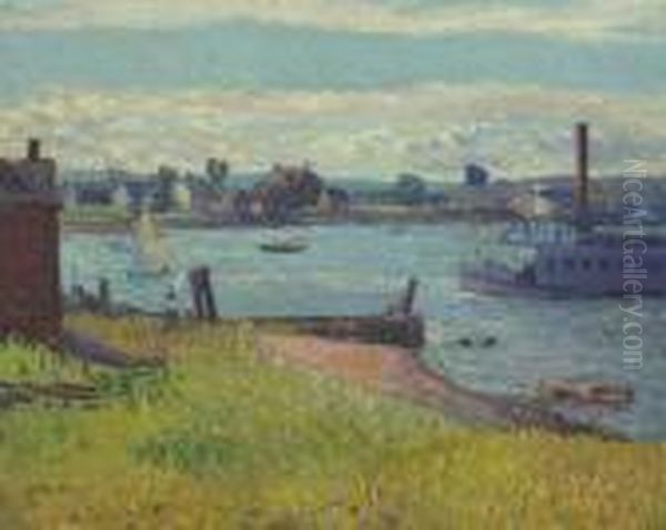 Wickford Harbor, Rhode Island Oil Painting by William Glackens