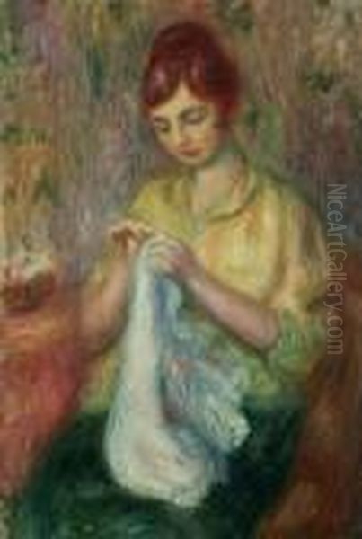 Women Sewing Oil Painting by William Glackens