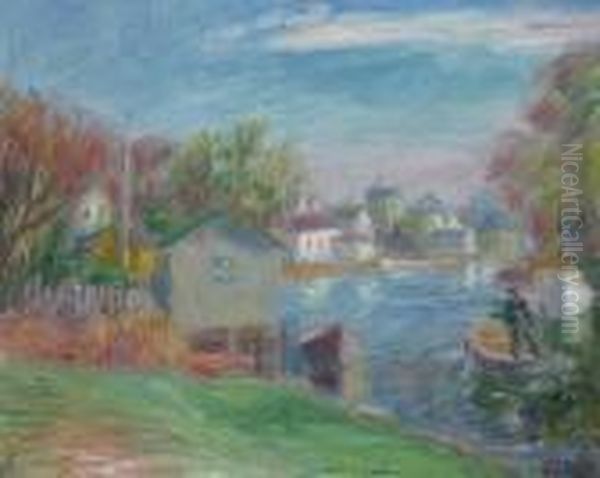 Canal At Bayshore Oil Painting by William Glackens