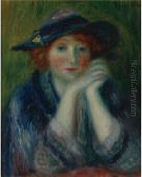 Portrait Study Of An Artist's Model Oil Painting by William Glackens