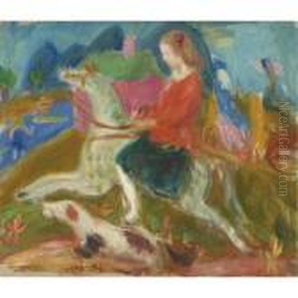 Sketch For 'the Dream Ride' Oil Painting by William Glackens