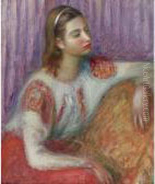 Girl In Peasant Blouse Oil Painting by William Glackens