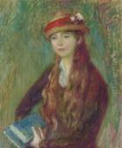 Julia With Books Oil Painting by William Glackens