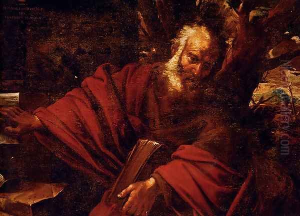 A Bearded Saint Or Prophet In A Landscape, Probably Saint Jerome Oil Painting by Pier Francesco Mola