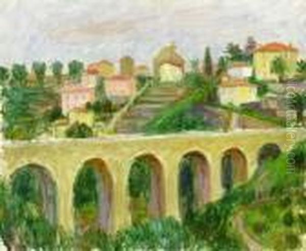 Viaduct At Vence Oil Painting by William Glackens