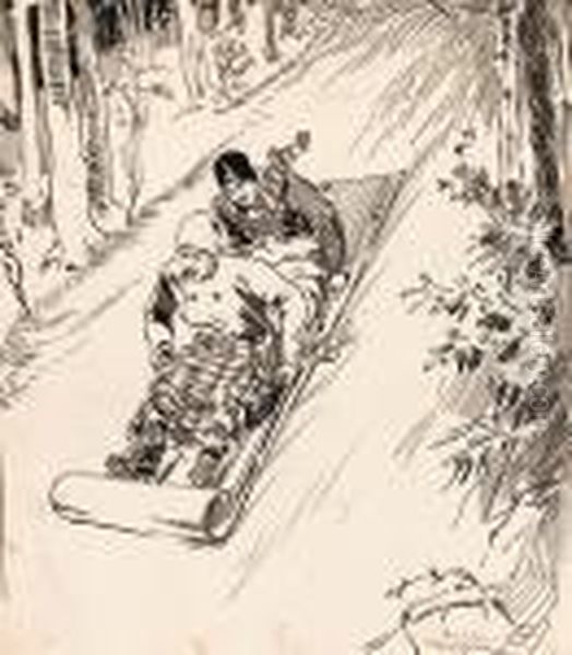 Toboggan Ride Oil Painting by William Glackens