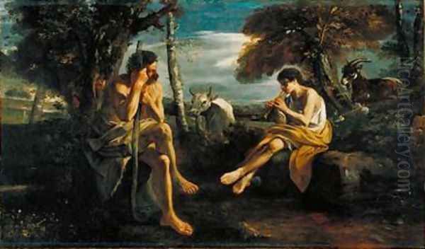 Mercury Putting Argus to Sleep 1645-55 Oil Painting by Pier Francesco Mola