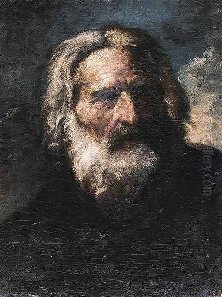 Portrait of a Bearded Old Man c. 1665 Oil Painting by Pier Francesco Mola