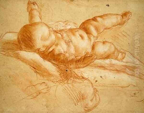 Study of a Nude Infant Oil Painting by Pier Francesco Mola