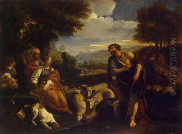 Jacob Meeting Rachel Oil Painting by Pier Francesco Mola