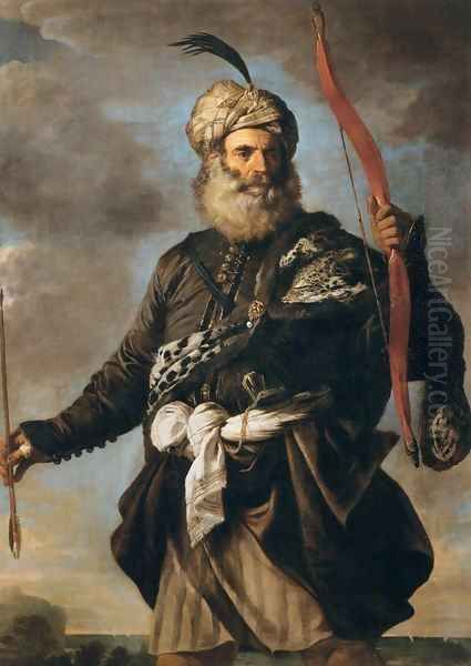 Oriental Warrior Oil Painting by Pier Francesco Mola