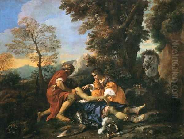 Tancred Revived by Erminia and Vafrine after the Combat with Argantes Oil Painting by Pier Francesco Mola