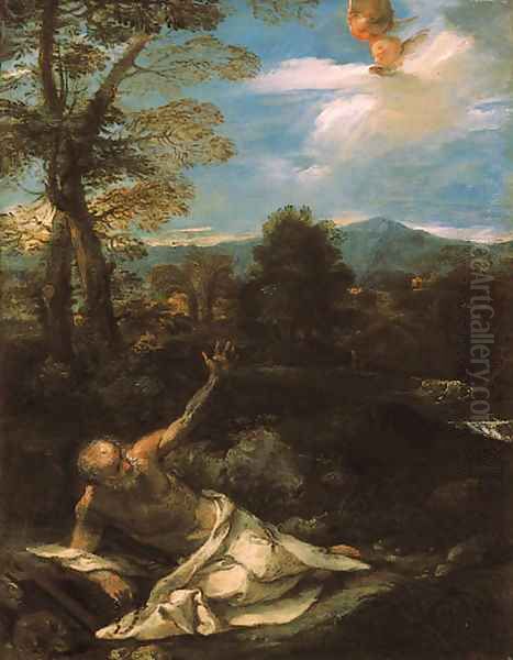 Saint Jerome in the wilderness Oil Painting by Pier Francesco Mola