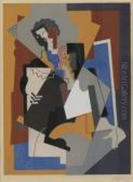 Composition Avec Deux Figures Planes Oil Painting by Albert Gleizes