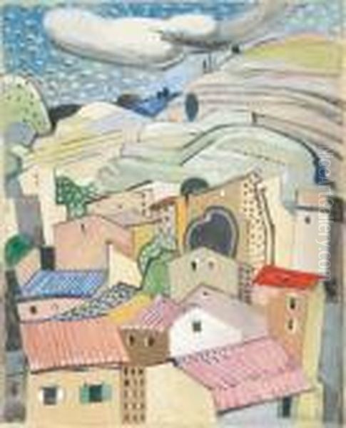 Le Village De Serrieres Oil Painting by Albert Gleizes