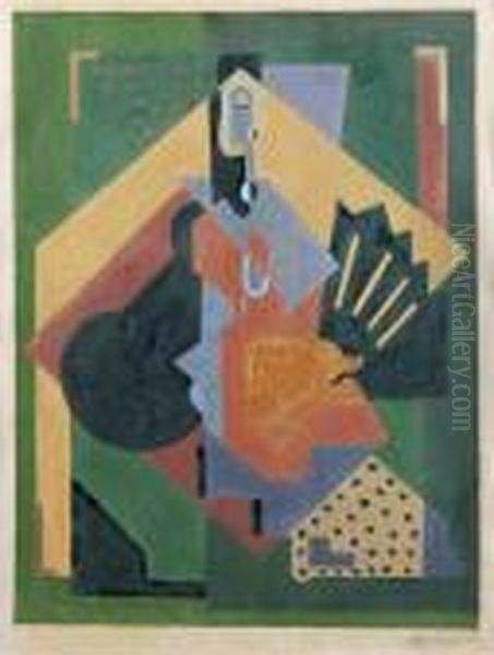 La Femme A L'eventail Oil Painting by Albert Gleizes