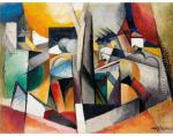 Paysage Cubiste Oil Painting by Albert Gleizes