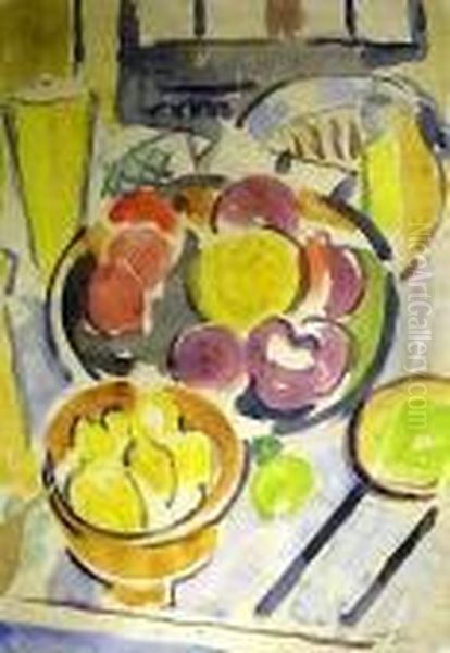 Coupe Et Plat De Fruits Oil Painting by Albert Gleizes