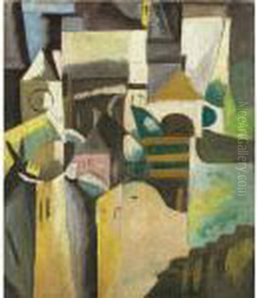 Composition Avec Maisons Et Eglise Oil Painting by Albert Gleizes