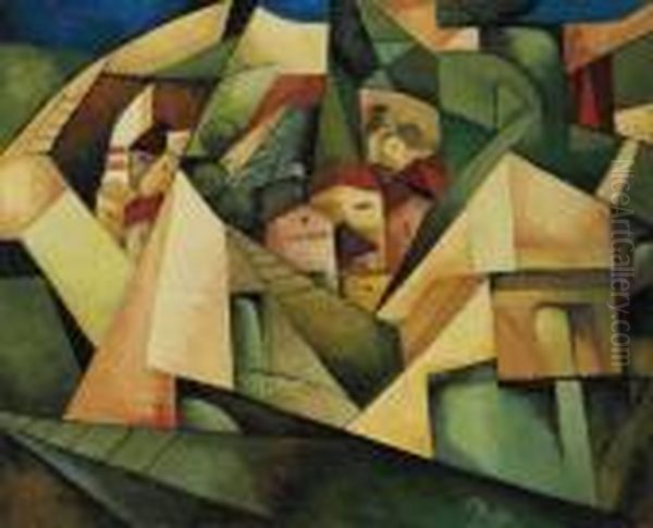 Paysage Cubiste Oil Painting by Albert Gleizes