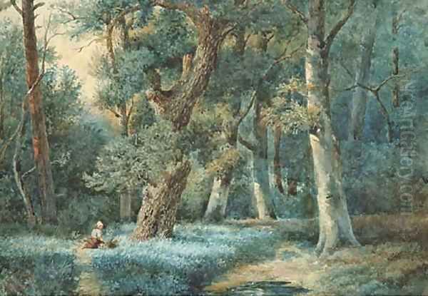 Gathering wood in the forest Oil Painting by Jan Evert Morel