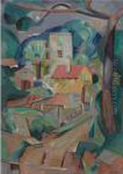 Cavalaire (le Village) Oil Painting by Albert Gleizes