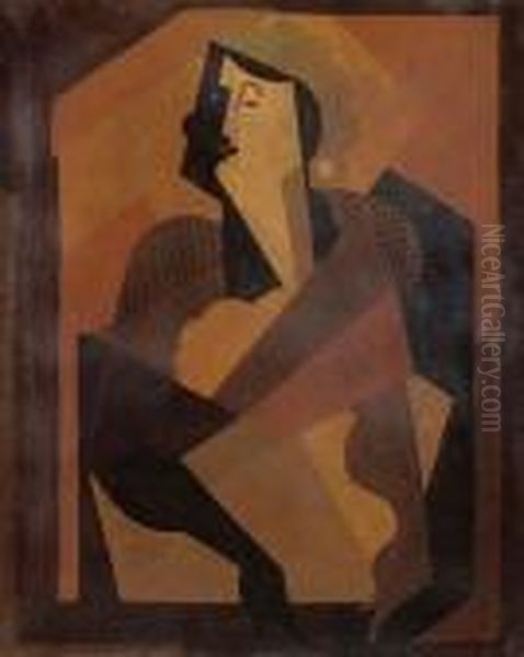 Femme Aux Gants Noirs Oil Painting by Albert Gleizes