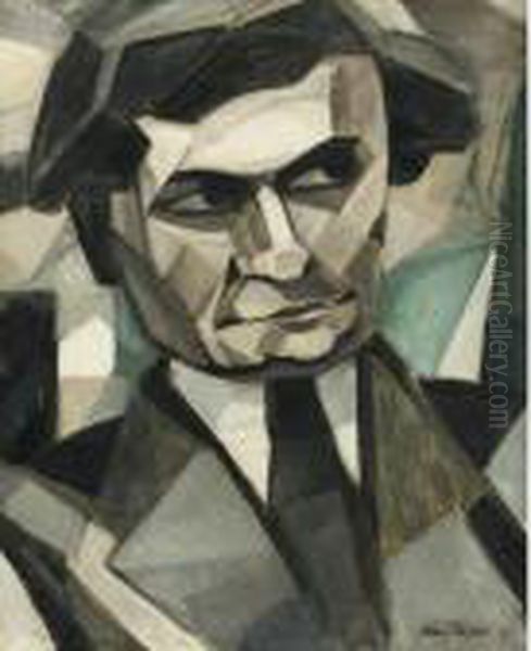 Etude Pour Portrait De Jacques Nayral Oil Painting by Albert Gleizes