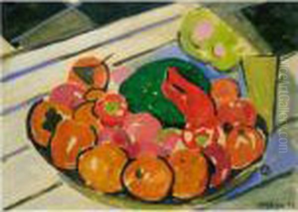 ````nature Morte' Or ````oranges Et Poivrons' Oil Painting by Albert Gleizes