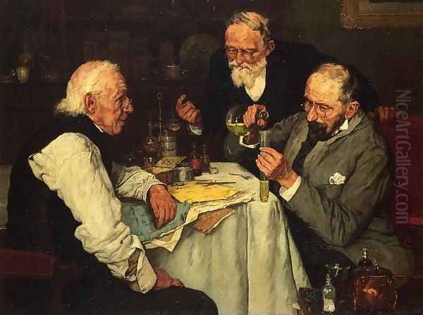 The Chemists Oil Painting by Louis Charles Moeller