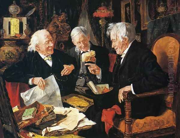 A Good Joke Oil Painting by Louis Charles Moeller