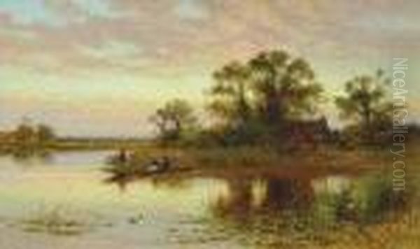 Summer On The River Oil Painting by Alfred Augustus Glendening