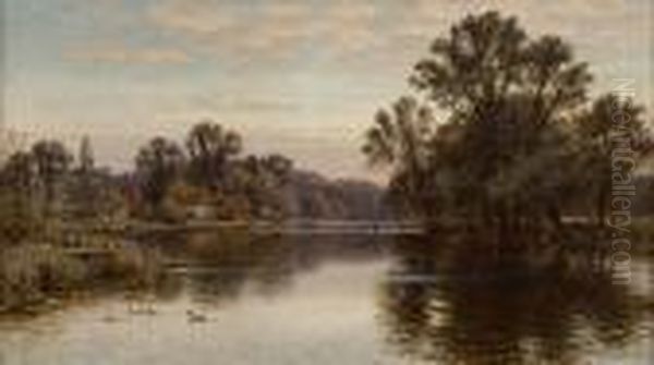 On The Thames At Pangbourne Oil Painting by Alfred Augustus Glendening