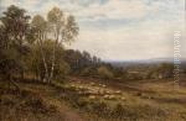 The Young Shepherd And His Flock Oil Painting by Alfred Augustus Glendening