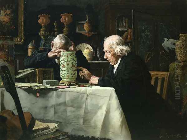 The Connoisseurs I Oil Painting by Louis Charles Moeller