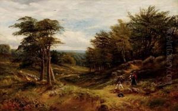 Sr. Arest By The Woodland Path Oil Painting by Alfred Augustus Glendening