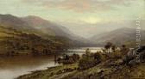 Thirlmere, Cumberland Oil Painting by Alfred Augustus Glendening