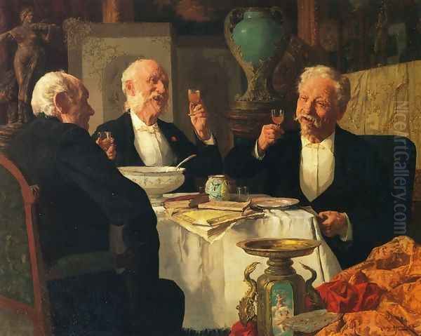 The Toast I Oil Painting by Louis Charles Moeller